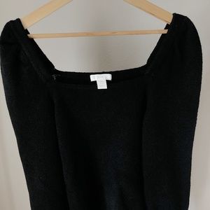 Black Square Neck Sweater